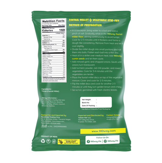 Foxtail (Thinai) Millet Flour - 500 gms (1.1 lbs)